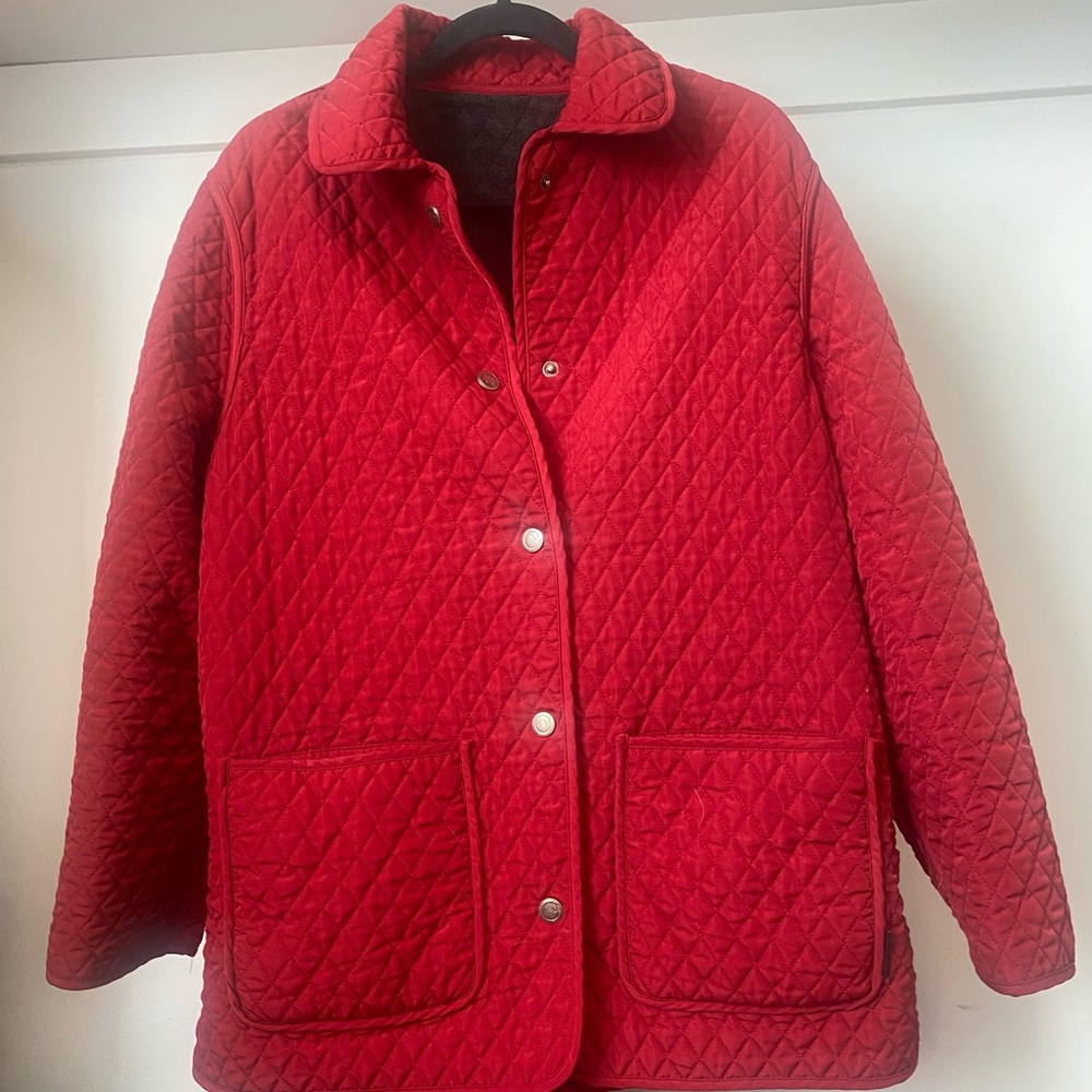 London Fog reversible Quilted Red Jacket